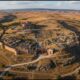 Ruins of Hattusa, the ancient Hittite capital, with stone fortifications and rugged Anatolian landscape.